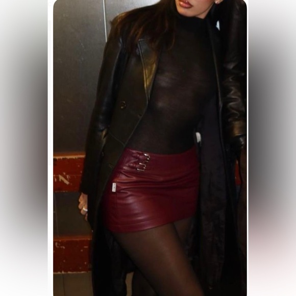 Shiny Red Mini Skirt - Picture 8 of 11